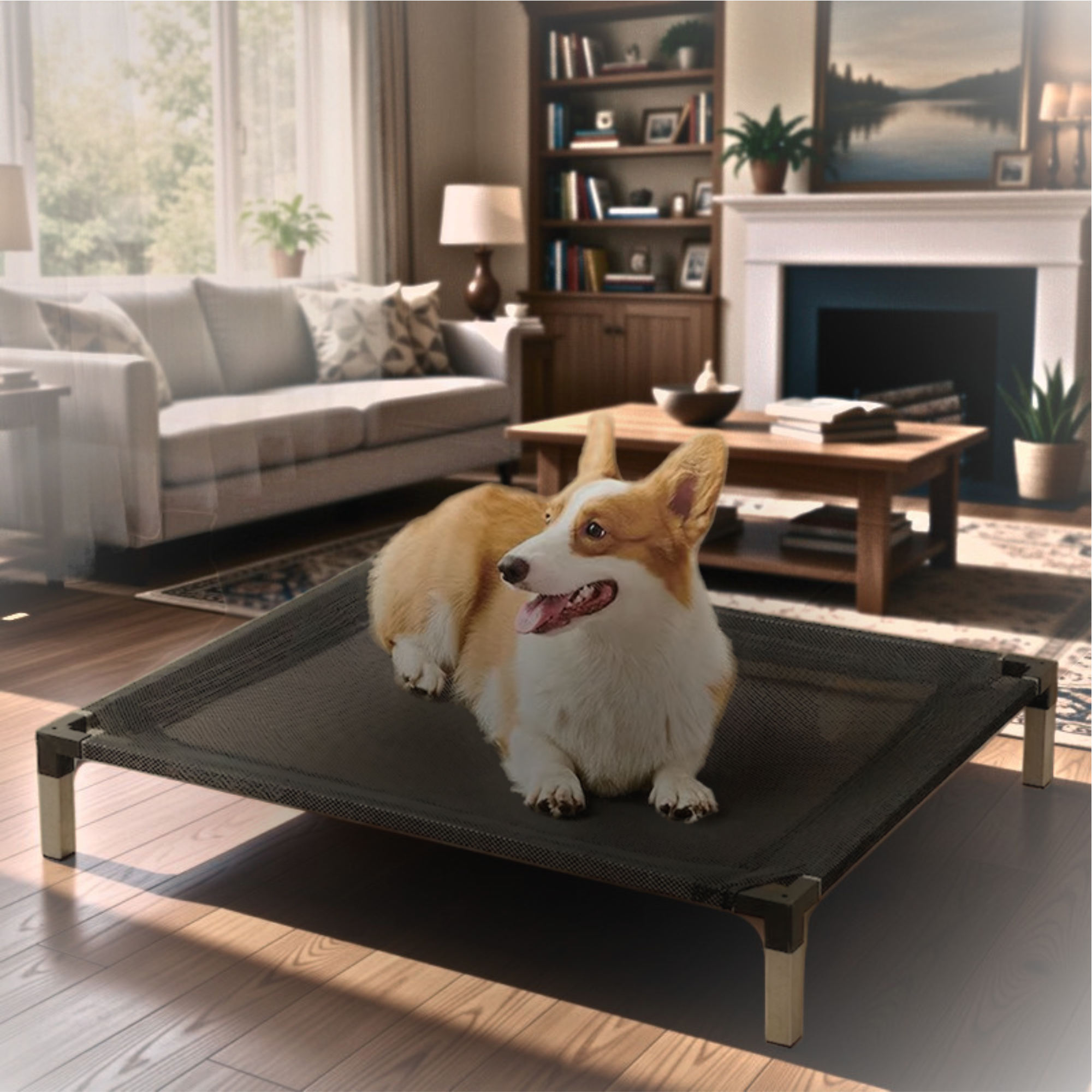 Breathable mesh surface of the Cloud Hound elevated dog bed